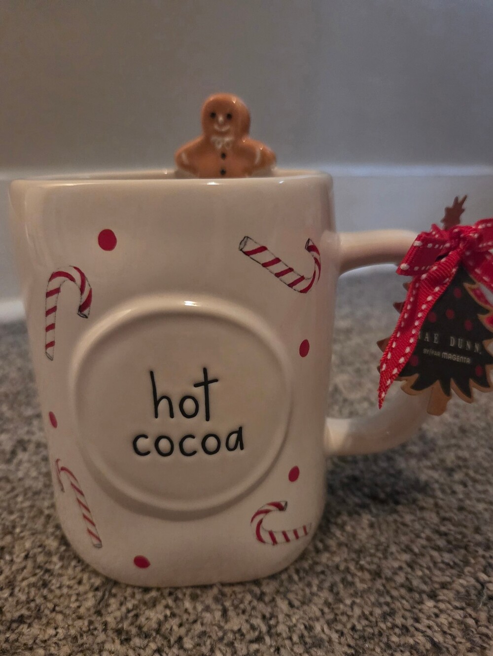 Hot Cocoa Candy Cane & Gingerbread Man Mug By Rae Dunn Christmas Holiday
